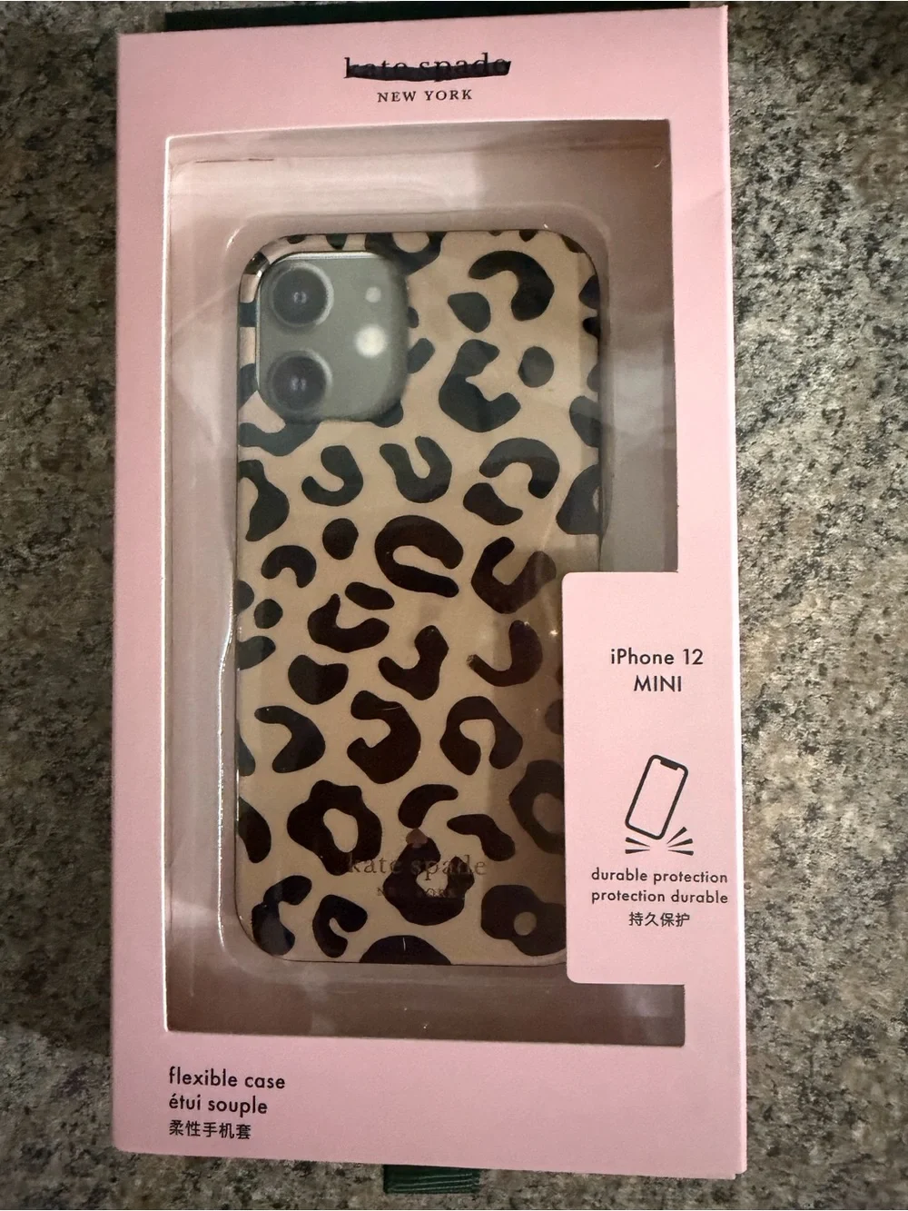 kate spade Leopard Print iPhone 12 Mini Case in Tan and Black